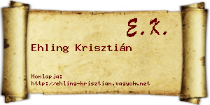 Ehling Krisztián névjegykártya