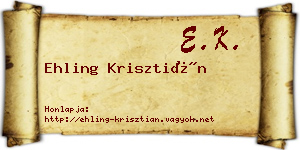 Ehling Krisztián névjegykártya